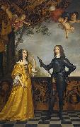 Gerard van Honthorst Willem II (1626-50), prince of Orange, and his wife Maria Stuart (1631-60) Spain oil painting artist